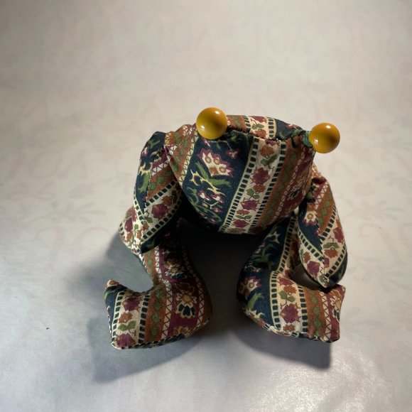 Vintage Liberty of London Handmade Floral Fabric Beanbag Frog Very Collectable ! - Picture 8 of 8